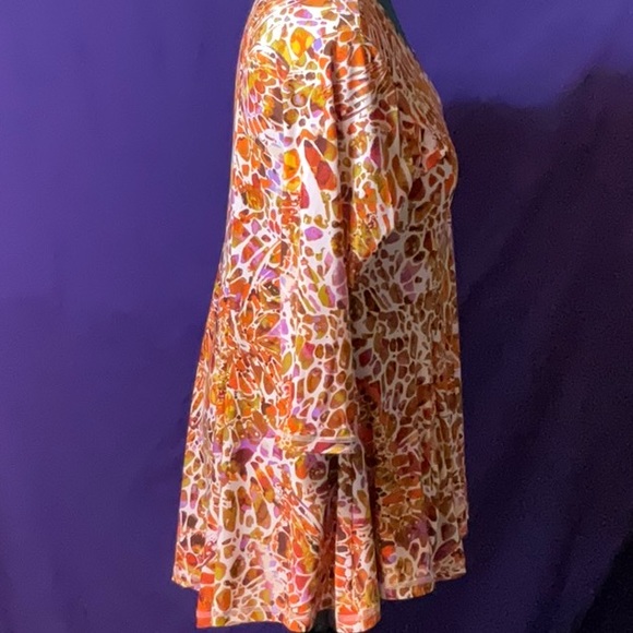 Attitudes by Renee women’s multicolored v-neck blouse, size L - Picture 2 of 7